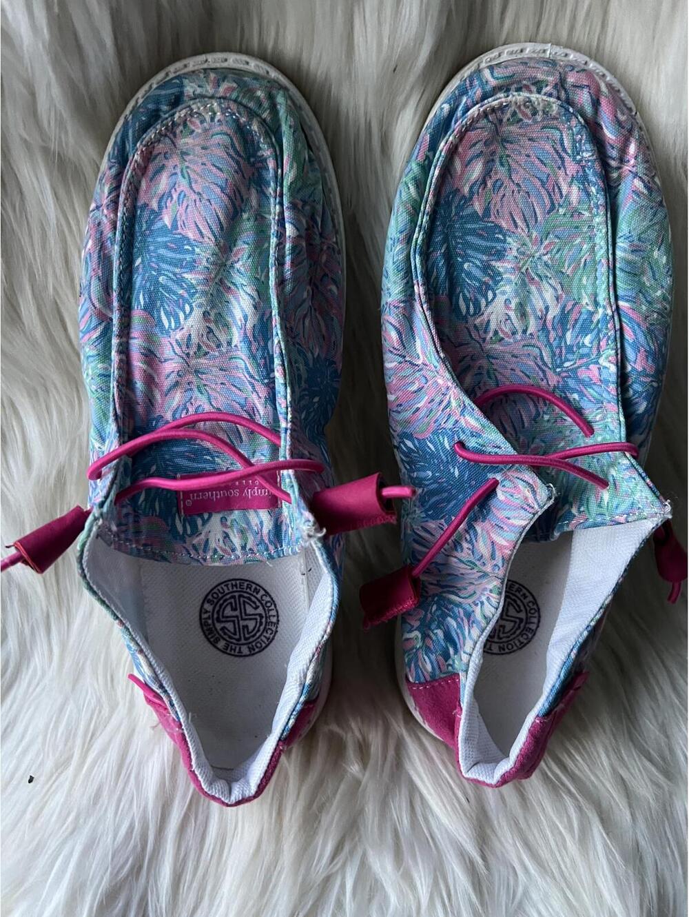 Simply Southern Women's Casual Slip-On Shoes with Tropical Print